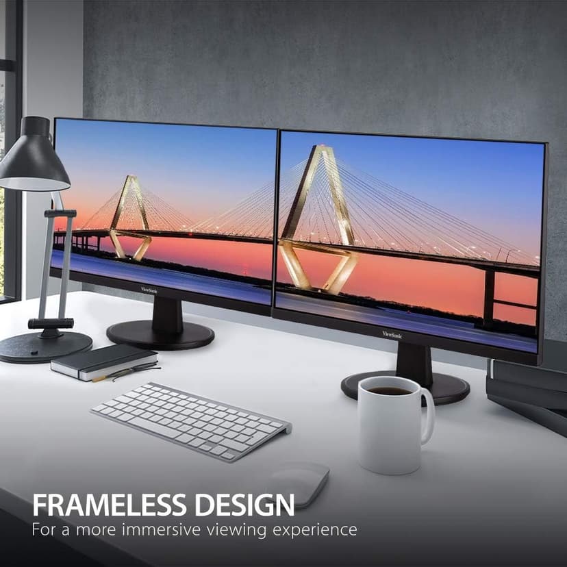 ViewSonic VA2447-MH 24 Inch Full HD 1080p Monitor with 100Hz, FreeSync, Ultra-Thin Bezel, Eye Care, HDMI, VGA Inputs for Home and Office