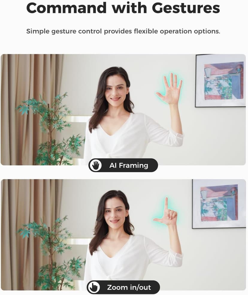 OBSBOT Meet SE 1080P 100FPS Webcam for PC, AI Framing Streaming Camera with 1/2.8" Sensor, Beauty Mode, Gesture Control, DOL HDR, Web Camera for Desktop Computer, Laptop,Meeting, etc. (Space Grey)