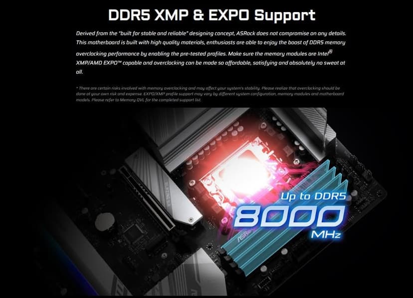 ASRock AMD B850 Pro RS WiFi 6E Socket AM5 Ryzen 9000/8000/7000 Series DDR5 up to 8000+ (OC) MHz 256GB ATX Motherboard M.2 SATA3 6.0 Gb/s PCIe 5.0 BIOS Flashback 2.5G LAN