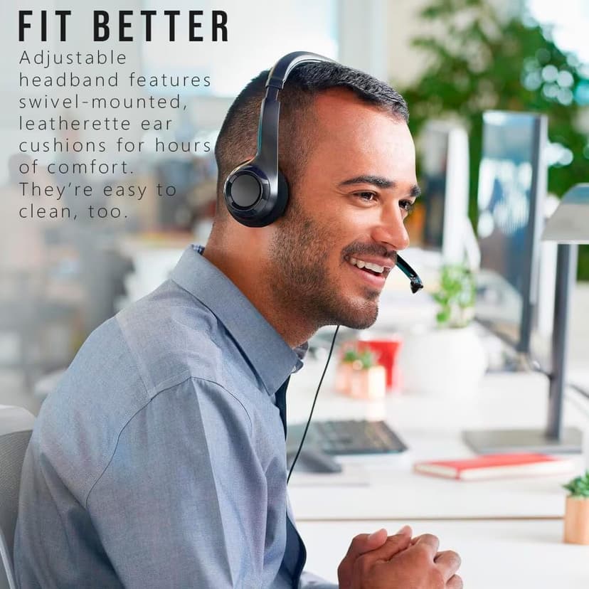 Logitech H390 Wired Headset for PC/Laptop, Stereo Headphones with Noise Cancelling Microphone, USB-A, In-Line Controls, Works with Chromebook