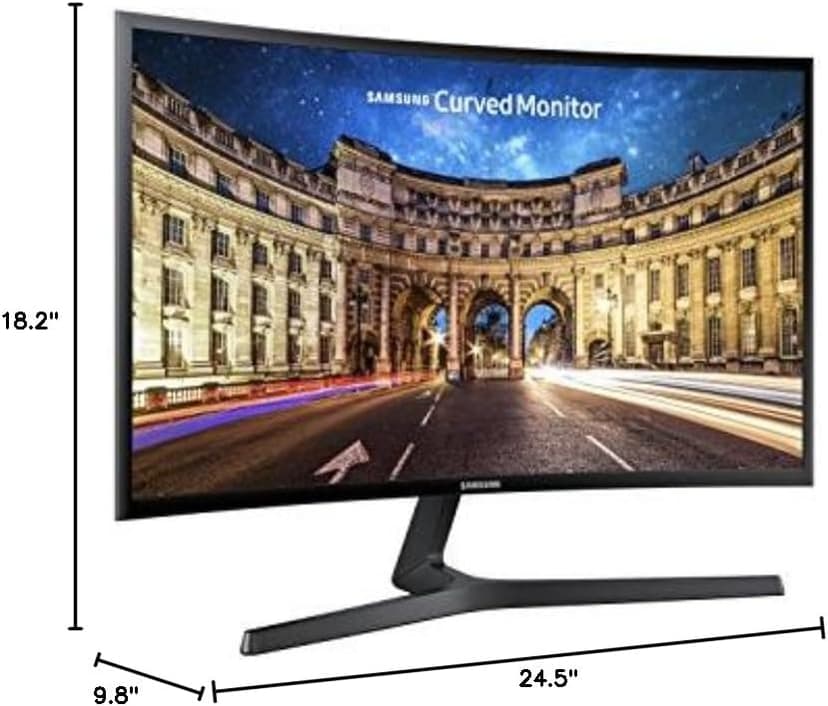 Samsung CF390 Series 27 inch FHD 1920x1080 Curved Desktop Monitor for Business, HDMI, VGA, VESA mountable, 3-Year Warranty, TAA (C27F390FHN), Black