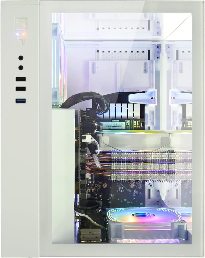 LXZ Gaming Desktop PC Core i5-13400F & Arc B580 12GB GPU, 32GB RAM, 1TB SSD - High Performance Desktop Computer for Gaming/Design (White)