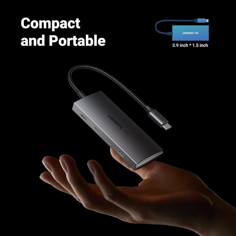 UGREEN USB C Hub 10Gbps, 4 Ports USB 3.2 Adapter with 4 USB-C 3.2 Ports, High Speed Multiport Splitter for MacBook Pro, iMac, iPad Pro, iPhone 15/15 Pro, Galaxy S23, and More