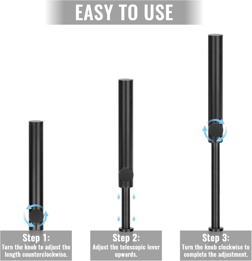 Tall GPU Support Bracket - Heavy Duty Adjustable GPU Anti Sag Holder & Support Stand for Graphics Card, 4.53"-8.27" Height Durable Black Metal PC Build Stabilizer, Large/Long GPU Sag Prevention