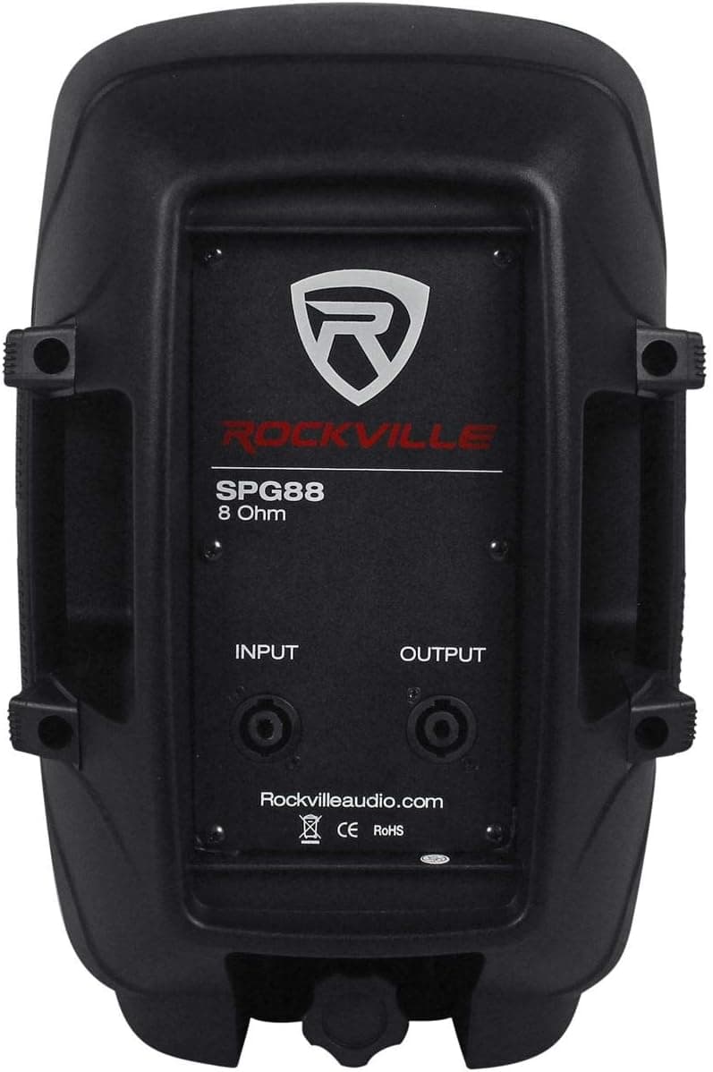 Rockville SPG88 400W Peak 8" Passive PA Speaker 8 Ohm, Lightweight ABS Cabinet, High-Sensitivity Driver, Durable Design, for DJs and Live Events