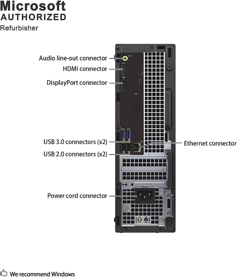 Dell Optiplex 3050 SFF Desktop Computer PC, Intel Quad Core i5-6500 up to 3.6GHz, 16GB DDR4, 256GB SSD, WiFi, 4K Support, DP, HDMI,Windows 10 Pro 64 Bit English/Spanish/French(Renewed)