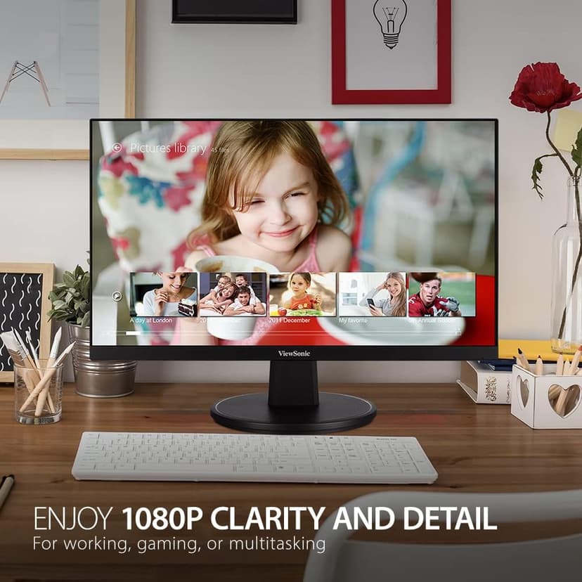ViewSonic VS2247-MH 22 Inch 1080p Monitor with 100Hz, FreeSync, Thin Bezels, Eye Care, HDMI, VGA Inputs for Home and Office