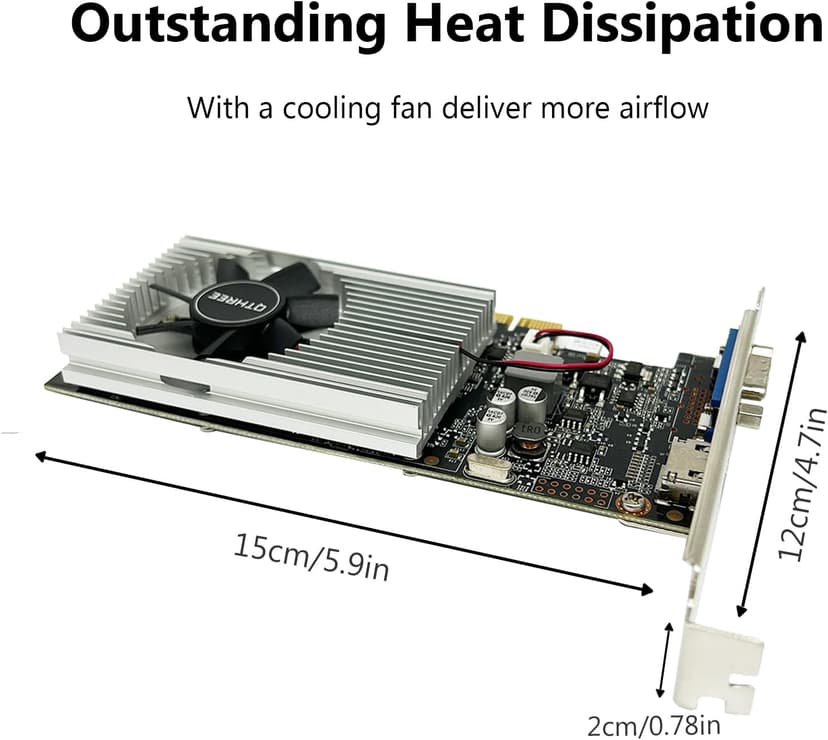 QTHREE GeForce GT 210 Low Profile Graphics Card, 1024 MB DDR3 64 Bit,Video Card for PC GPU,PCI Express x16,HDMI,VGA