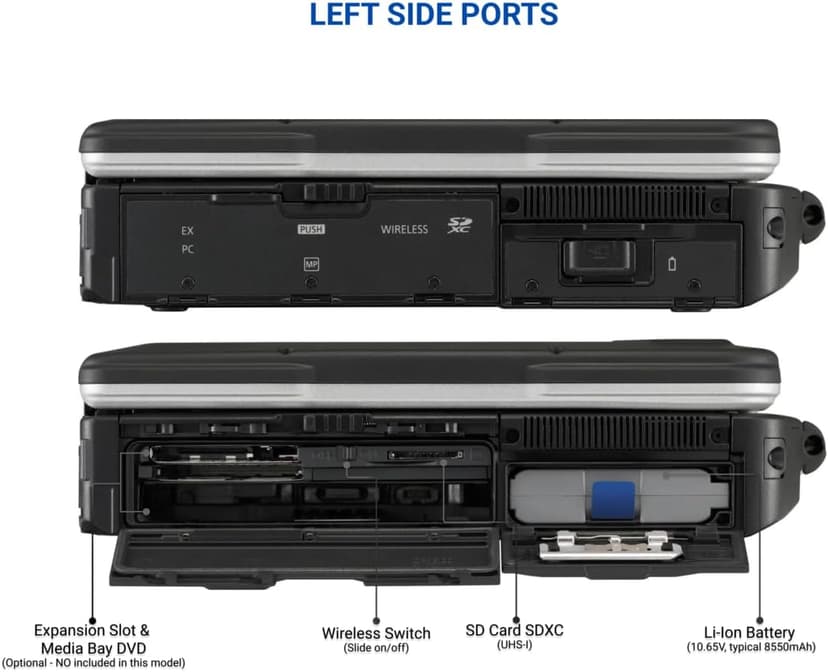 Panasonic Toughbook 31 CF-31 MK5 Rugged Laptop, 13.1" XGA Touch, i5-5300U 2.3GHz, 16GB RAM, 1TB SSD, 4G LTE, Backlit Keyboard, Windows 10 Pro