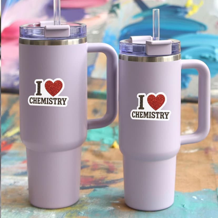 3 Pcs I Love Chemistry Sticker – Cute Science Lab Quote Vinyl Decal Waterproof for Laptop, Water Bottle, Notebook – Gift for Chemistry Teachers, Students, Science Lovers – 3 Inch