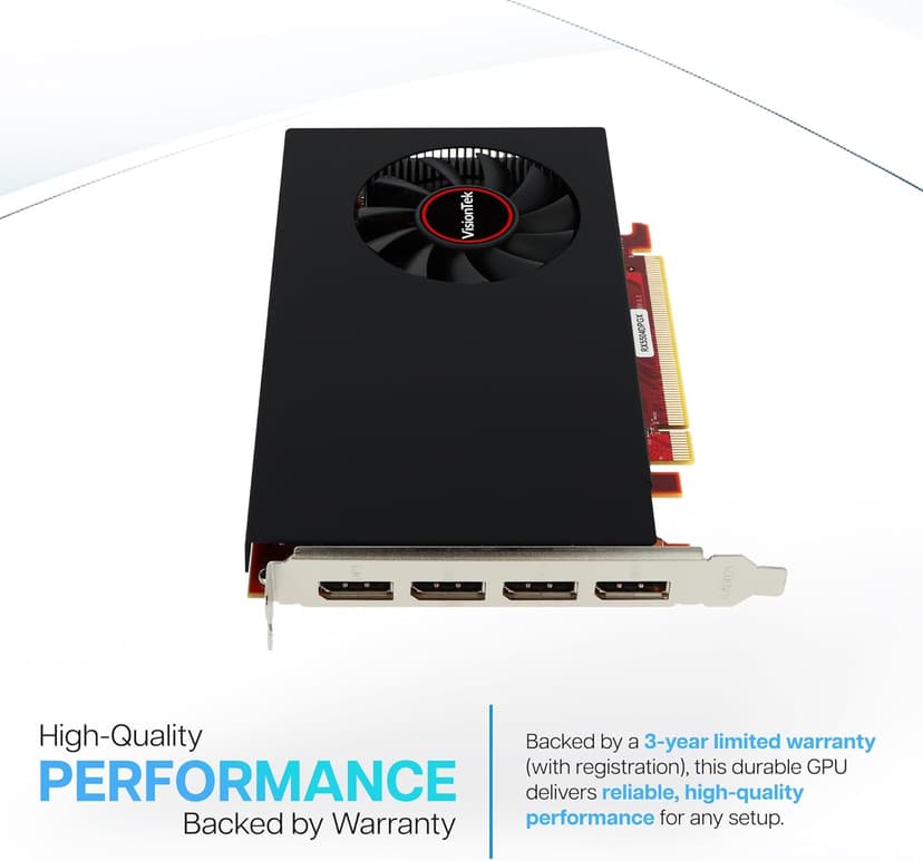VisionTek Radeon Rx 550 4GB GDDR5 – 4K Resolution Support Graphics Card – x4 HDMI Outputs, Radeon Freesync 2, PCI Express 3.0, DirectX 12, Bus-Powered – Suitable Graphic Card for Gaming PC