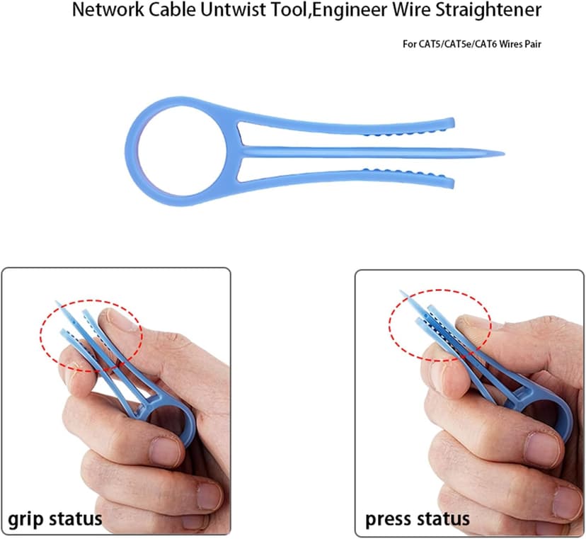 5 PCS Network Cable Untwist Tool,Wires Separator Tools, Wire Straightener Engineer Wire Straightener for CAT5/CAT5e/CAT6/CAT7 Wires Pair Separator Tools Quickly Easily Untwists (blue)