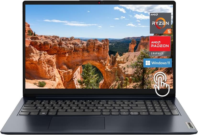 Lenovo Ideapad 1 Laptop, 15.6" FHD (1920x1080) IPS 300nits Anti-Glare Display, Touch, Ryzen 5 7520U, 8GB RAM, 512GB Storage, AMD Radeon Graphics, HDMI, Windows 11, HDMI, Abyss Blue