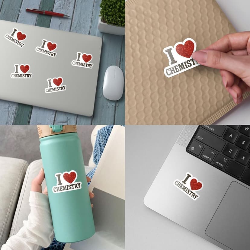 3 Pcs I Love Chemistry Sticker – Cute Science Lab Quote Vinyl Decal Waterproof for Laptop, Water Bottle, Notebook – Gift for Chemistry Teachers, Students, Science Lovers – 3 Inch