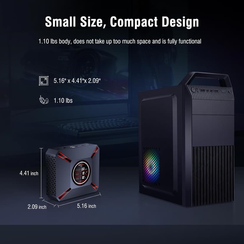Advanced M9 Plus Compact Desktop PC with 2.1-Inch Display, Intel Core i9-12900HK (14C/20T, 5.0GHz), 32GB DDR4 RAM + 2TB NVMe SSD, Triple 4K Display, WiFi 6, BT 5.2, USB-C/Thunderbolt
