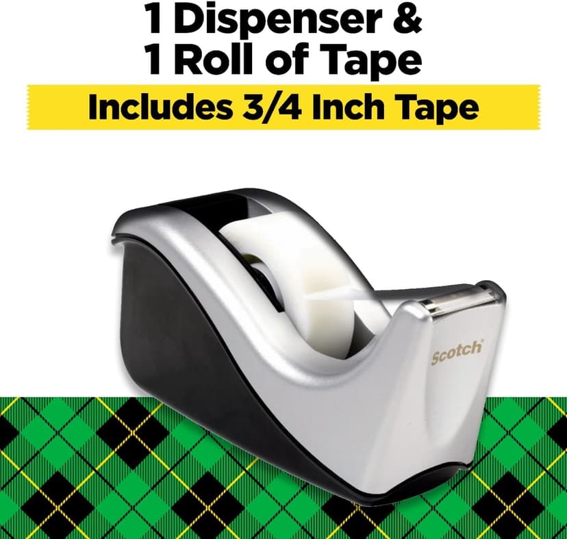 Scotch Desktop Tape Dispenser, Silvertech Two-Tone (C60-ST)