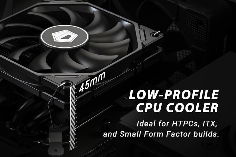 ID-COOLING IS-40X V3 45mm Height Low Profile CPU Cooler 4 Heatpipes CPU Air Cooler with 15mm Thickness Slim Fan Support Intel LGA1700/1200/115X; AMD AM5/AM4 For Desktop