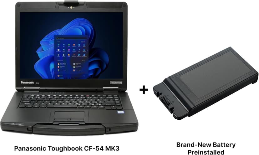 Panasonic Toughbook 54 MK3 Semi-Rugged Laptop, 14" HD Display, Core i5-7th Gen, 512GB SSD, 32GB, Webcam, DVD Super Multi, Windows 11 Pro, New Battery (Renewed)