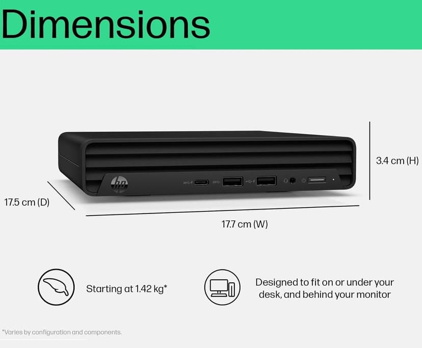 HP Pro Mini 260 G9 MFF Business Desktop Computer, Intel 5-Core Pentium Processor (Beat i3-1215U), 16GB DDR4 RAM, 512GB PCIe SSD, WiFi 6, BT 5.3, RJ45, Type-C, HDMI, DisplayPort, Windows 11 Pro, AZ-XUT