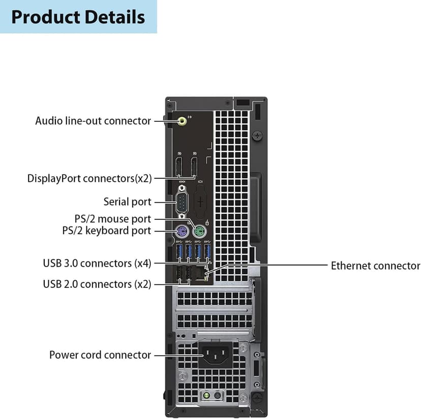 Dell Optiplex 7050 SFF PC Desktop Computer PC Setup, 24" FHD Monitor, Intel Core i5-7500 3.4GHz Up to 3.8GHz, 512GB SSD, 16GB RAM, RGB Keyboard, Mouse, DP Cable, Win 10 Pro(Renewed)