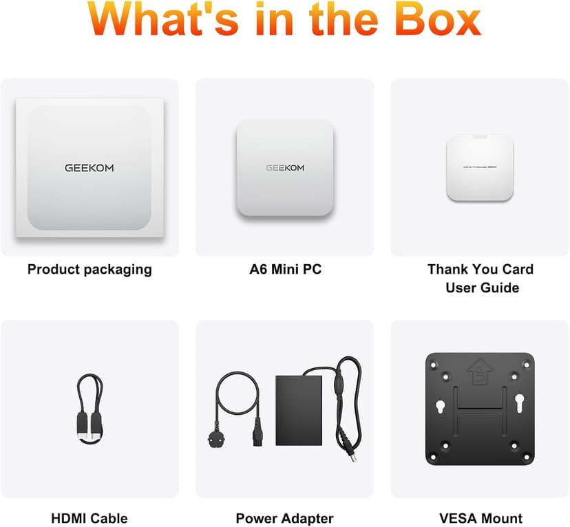 GEEKOM A6 Mini PC, AMD Ryzen 7 6800H(up to 4.7GHz), 32GB DDR5 RAM, 1TB PCIe 4.0 NVMe SSD, Radeon 680M, Compact Aluminium Design Windows 11 Pro Desktop Computer with USB4/8K UHD/Wi-Fi 6E/BT 5.2