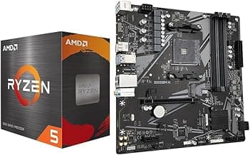 Micro Center AMD Ryzen 5 5500 Desktop Processor with GIGABYTE B550M K Motherboard (Micro-ATX, DDR4, Dual M.2, SATA 6Gb/s, PCIe 4.0)