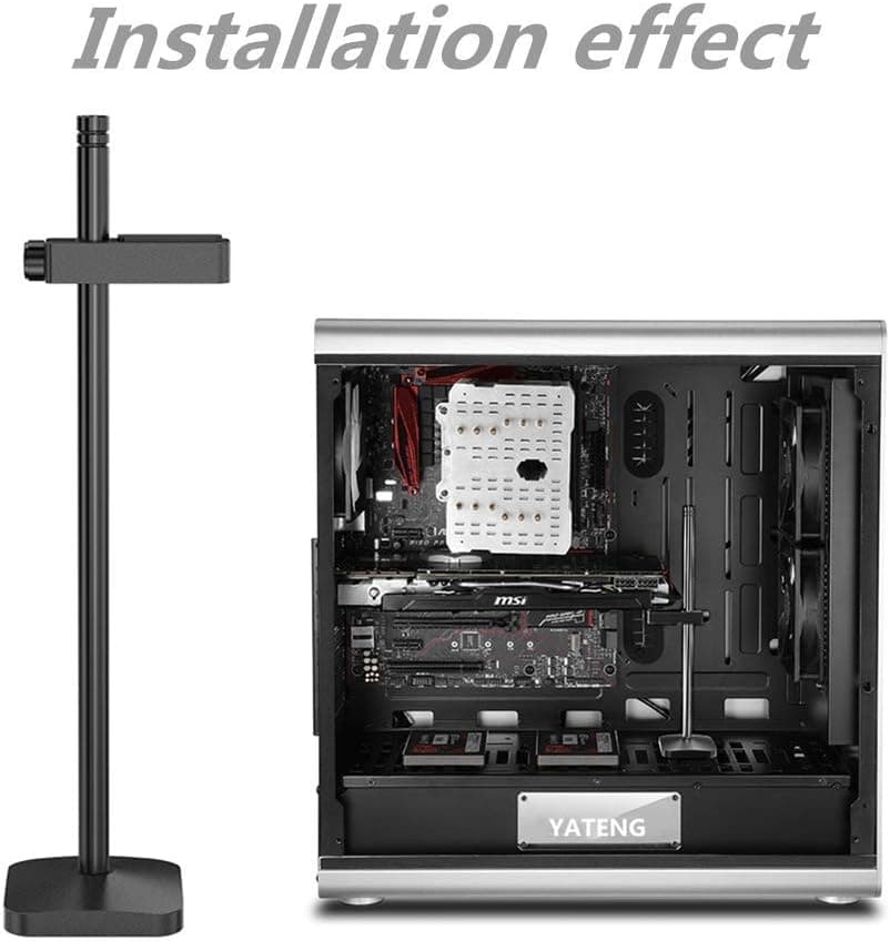 MHQJRH Graphics Card GPU Brace Support, Video Card Sag Holder Bracket, Anodized Aerospace Aluminum (Black)