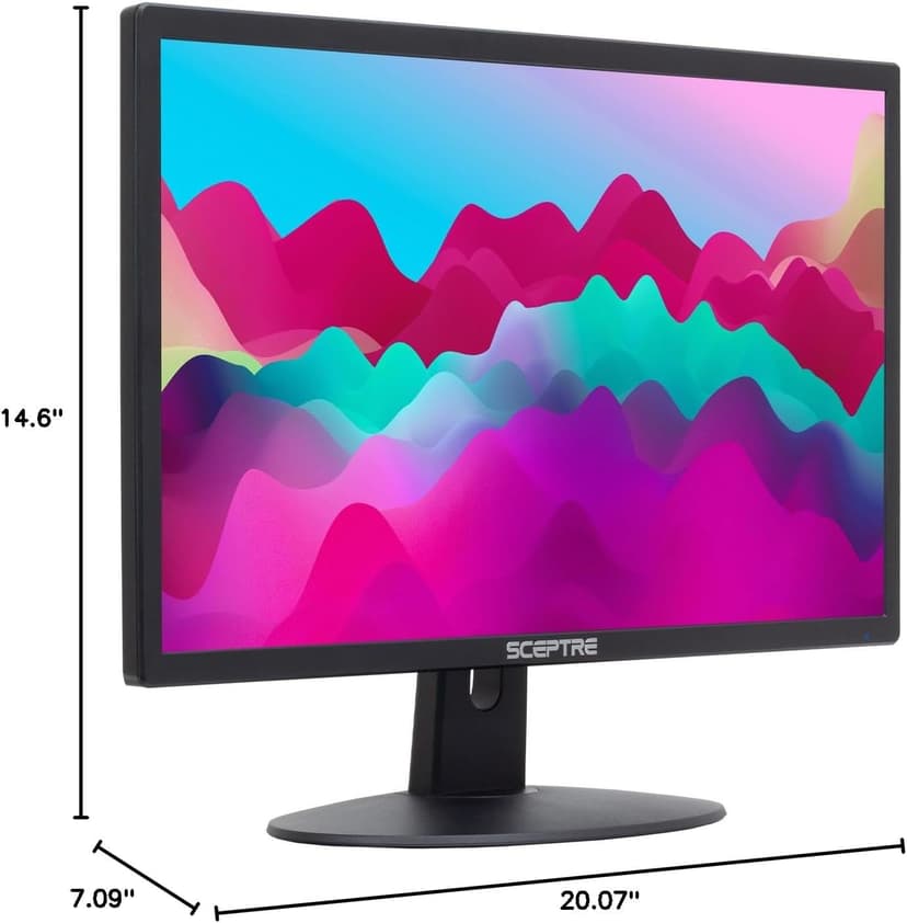 Sceptre 22-Inch 75Hz 1080p LED Monitor HDMI VGA Build-in Speakers, Brushed Black 2019 (E225W-19203S),Metal Black