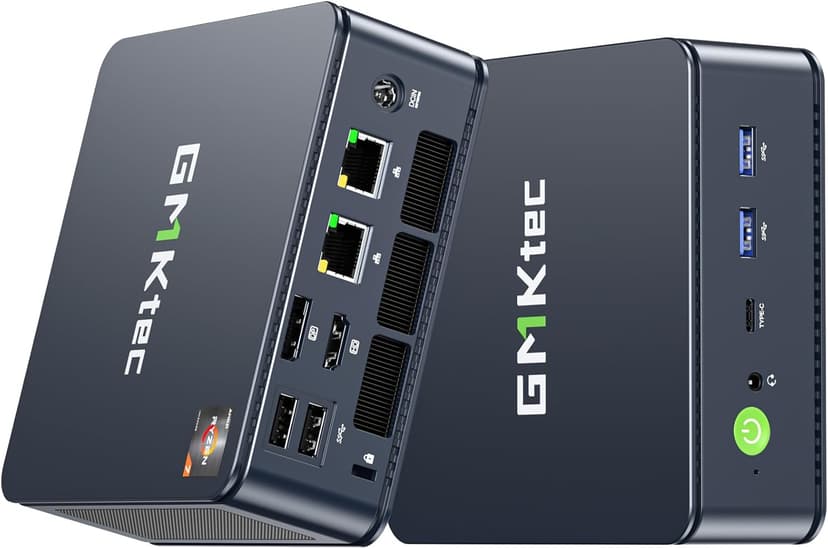 GMKtec M5 Plus Gaming Mini PC Ryzen 7 5825U (Upgraded 7430U/ 5700U), 32GB RAM 1TB SSD Dual NIC LAN 2.5GbE Desktop Computers Office Home, Triple 4K Display, WiFi 6E, USB3.2, USB-C, BT 5.2, DP, HDMI 2.0
