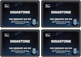 Gigastone 2TB NAS SSD Drive (4-Pack) 24/7 Durable TLC High Endurance RAID Data Storage Network Attached Storage 2.5" SATA Internal Solid State Hard Drives