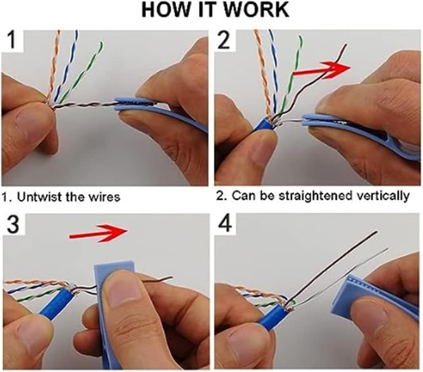 6 Pcs Wires Pair Separator Tools, Plastic Engineer Wire Straightener, Plastic Network Cable Untwist Tool, Network Wire Stripping Tool for CAT5 CAT5E CAT6 CAT7