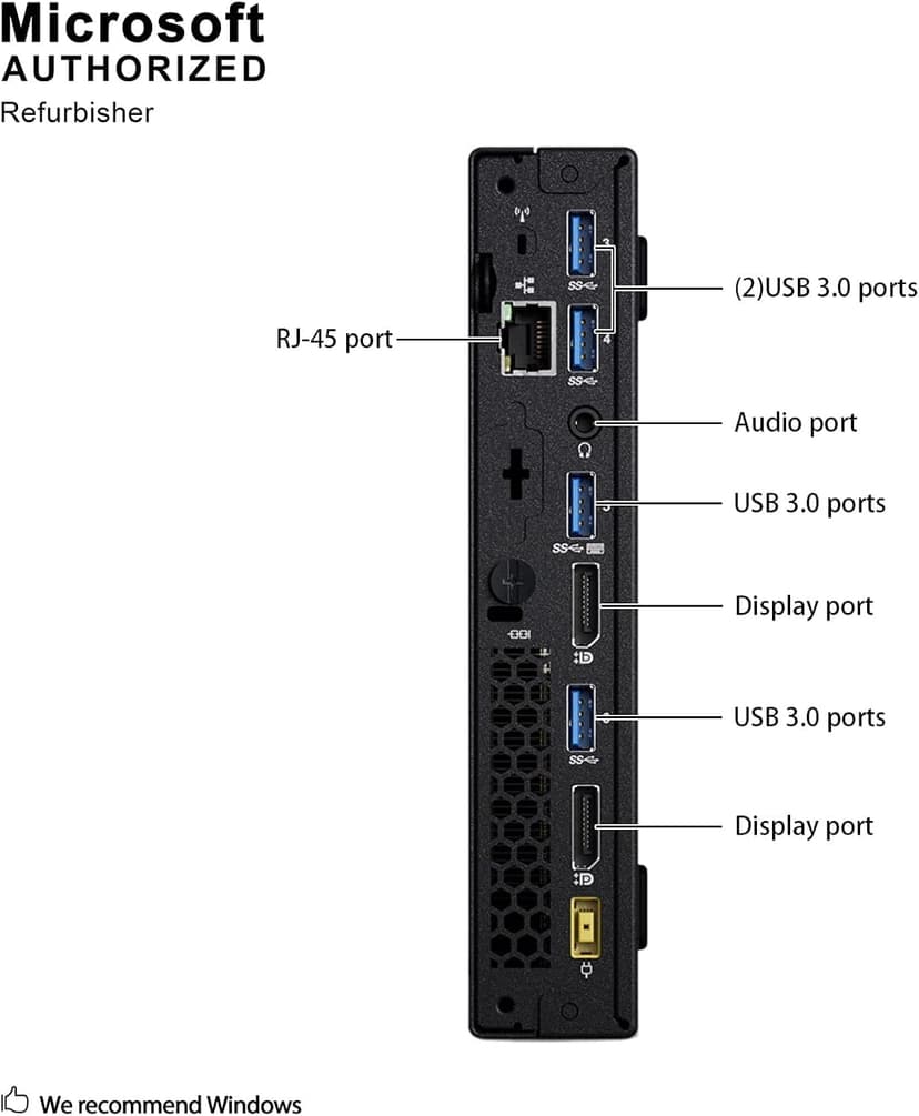 Lenovo ThinkCentre M900 Tiny Desktop Computer Mini PC, Core i5-6th up to 3.1 GHz, 8 GB RAM, 256GB SSD, Wireless Keyboard, Windows 10 Pro (Renewed)