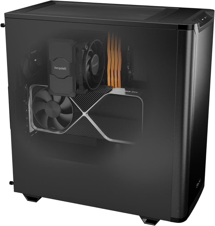 be quiet! Pure Base 501 Black ATX Case | 2 Preinstalled Pure Wings 3 140mm PWM Fans | Optimized Air Pressure | Compact PC Case | Vertical GPU Installation | USB 3.2 Gen. 2 Type C | BG073