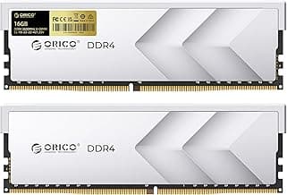 ORICO Raceline Racer DDR4 RAM 32GB Kit (2x16GB) 3600MHz CL18, XMP 2.0 Overclocking for Intel, AMD Compatible, 1.35V UDIMM Gaming Desktop Memory – Silver