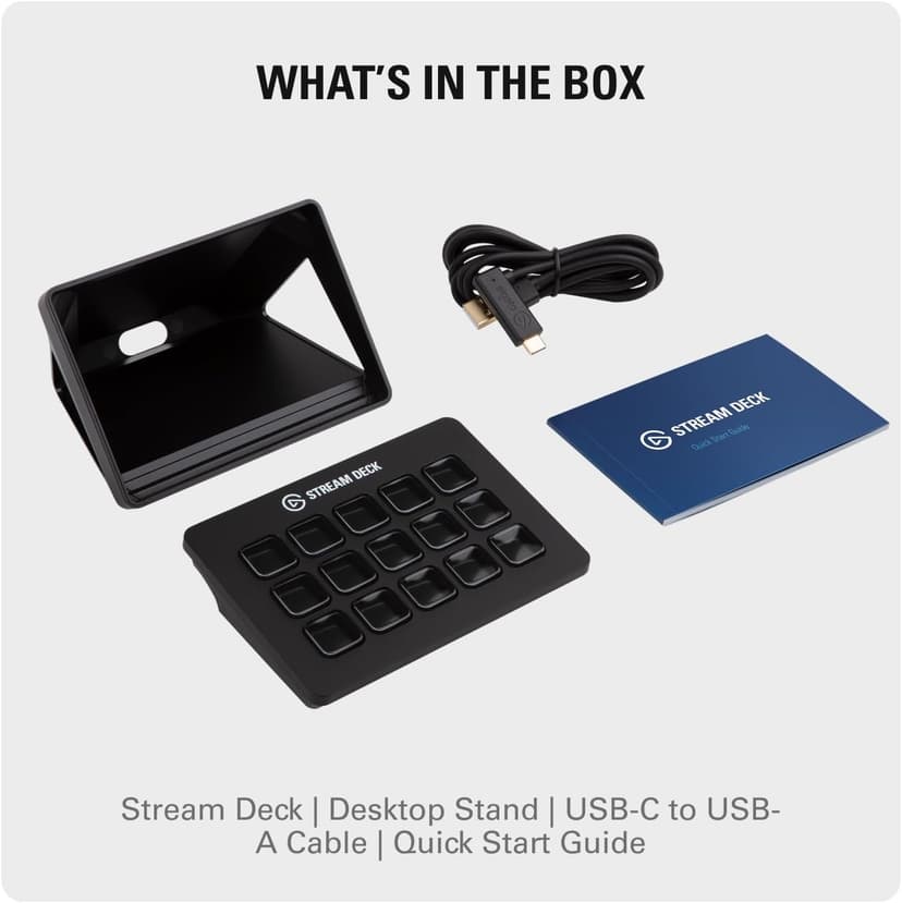 Elgato Stream Deck MK.2 – Studio Controller, 15 macro keys, trigger actions in apps and software like OBS, Twitch, ​YouTube and more, works with Mac and PC