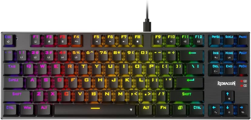 Redragon K660 (K556 TKL) RGB Wired Gaming Keyboard, 80% 87 Keys Mechanical Keyboard w/Aluminum Base, Upgraded Hot-Swap Socket and Noise Absorbing Foams, Quiet Linear Red Switch