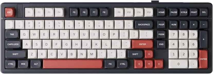 GK GAMAKAY TK101 98% Mechanical Keyboard with Number Pad, Hot Swappable, Pre-lubed Linear Switches, Tri-Mode Bluetooth/2.4GHz/USB-C 101 Keys RGB Backlit Gaming Keyboard (Cyan&Gray, Saturn Swicth)