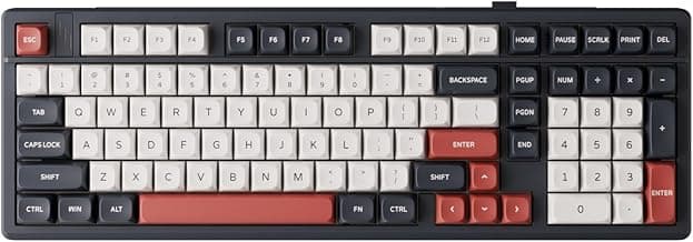 GK GAMAKAY TK101 98% Mechanical Keyboard with Number Pad, Hot Swappable, Pre-lubed Linear Switches, Tri-Mode Bluetooth/2.4GHz/USB-C 101 Keys RGB Backlit Gaming Keyboard (Cyan&Gray, Saturn Swicth)