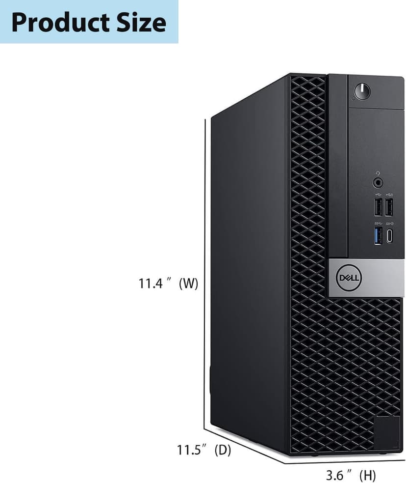 Dell Optiplex 7050 SFF PC Desktop Computer PC Setup, 24" FHD Monitor, Intel Core i5-7500 3.4GHz Up to 3.8GHz, 512GB SSD, 16GB RAM, RGB Keyboard, Mouse, DP Cable, Win 10 Pro(Renewed)