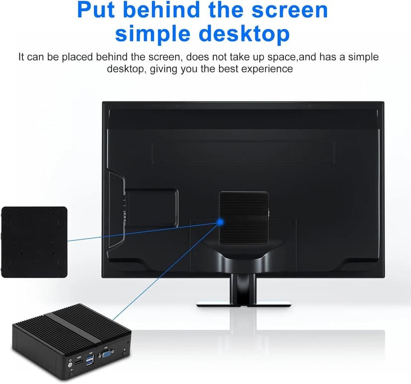 Fanless Mini PC N4000 with 4*i226 2.5G LAN, 2*USB3.0,HDMI,1*VGA,Mini Desktop Computer Support Dual Band WiFi for Industry Business,NO RAM NO SSD (NO RAM NO SSD)