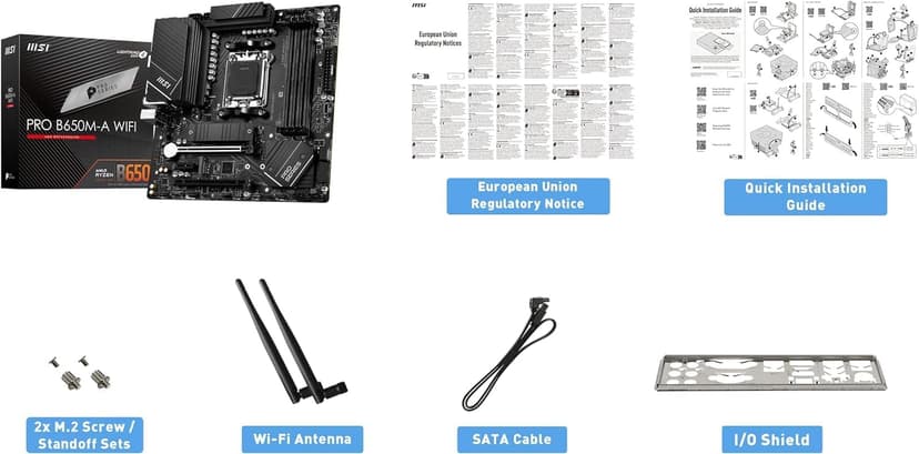 INLAND AMD Ryzen 7 7700X CPU Processor with MSI PRO B650M-A WiFi ProSeries Motherboard (AM5, mATX, DDR5, M.2, USB 3.2 Gen 2, Wi-Fi 6E), Sold by Micro Center