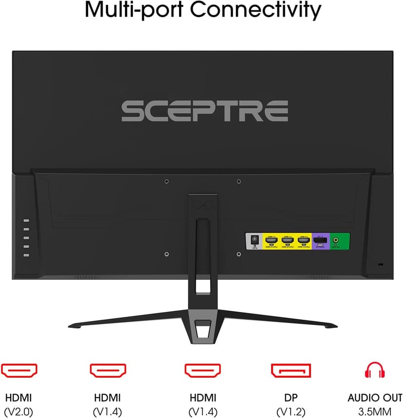 Sceptre IPS 24” Gaming Monitor 165Hz 144Hz Full HD (1920 x 1080) FreeSync Eye Care FPS RTS DisplayPort HDMI Build-in Speakers, Machine Black 2020 (E248B-FPT168),IPS 24" 165Hz