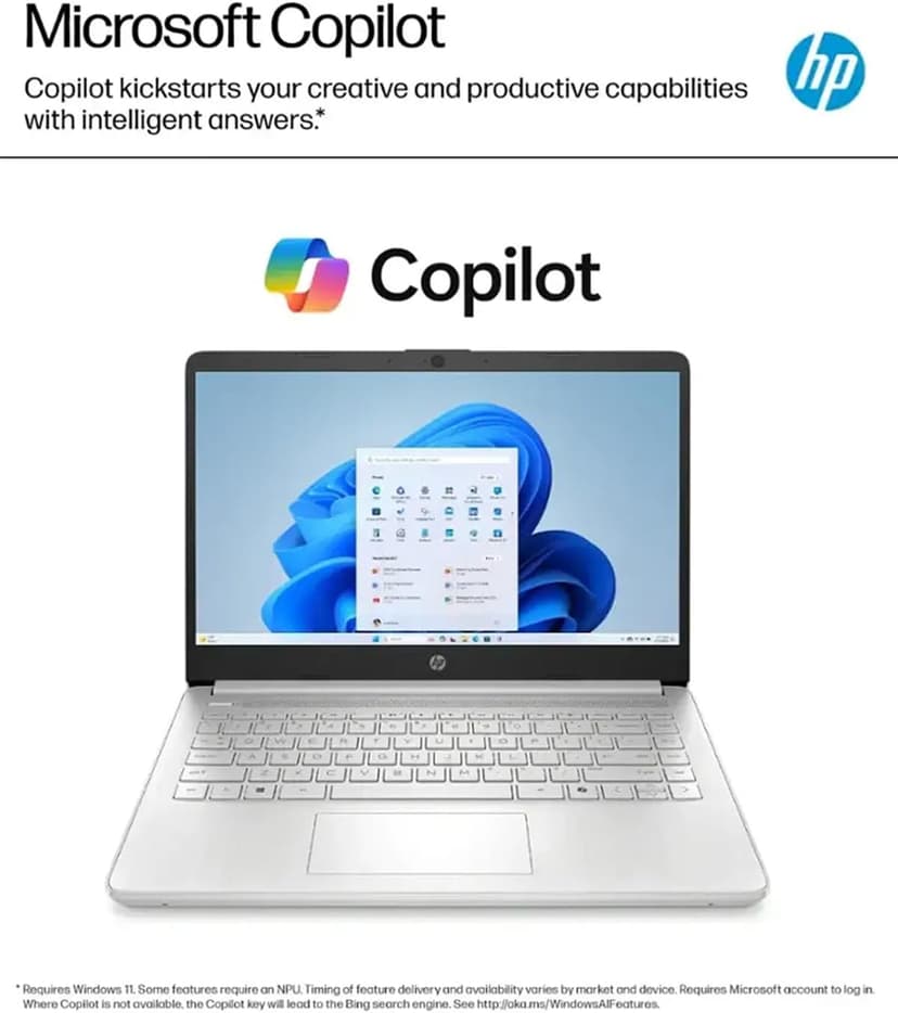 HP Business Student Laptop Computer - Windows 11 Pro & Microsoft Office Lifetime | 14 inch HD | AI-Powered, 12 Hr Batter N-Serious Laptop| 16GB RAM, 128GB UFS, 256GB Extend Micro SD | Silver