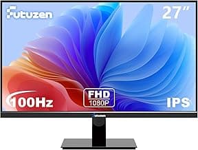 27 inch 1920x1080 100Hz Ultra Thin Computer Monitor with HDMI VGA, IPS Anti Glare Screen Work PC Monitor with Eye Care VESA Mountable Low Blue Light Wide Viewing Angle, 3 Yr WRNTY