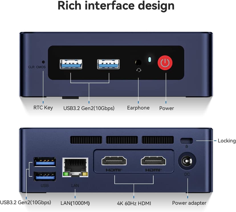 Beelink S12 Pro Mini PC, Intel 12th Gen Alder Lake- N100(up to 3.4GHz), 8GB DDR4 RAM 256GB M.2 SSD, Desktop Computer Support 4K Dual Display/USB3.2/WiFi 6/BT5.2/Gigabit Ethernet for Home/Office