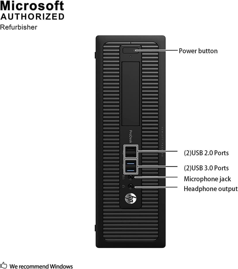 HP Prodesk 600 G2 SFF Desktop PC W11, SFF Computer w/ 24in LCD Monitor, i5-6500 Processor, 16GB RAM, 1TB SSD, RGB Speaker, DP Cable (Renewed)