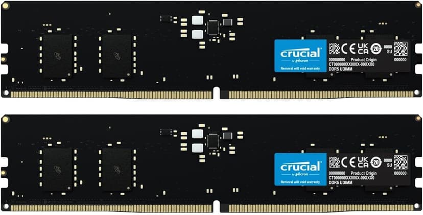 Crucial 16GB DDR5 RAM Kit (2x8GB), 5600MHz Desktop Memory, UDIMM 288-Pins, Compatible with Intel Core and AMD Ryzen 7000 - CT2K8G56C46U5