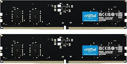 Crucial 16GB DDR5 RAM Kit (2x8GB), 5600MHz Desktop Memory, UDIMM 288-Pins, Compatible with Intel Core and AMD Ryzen 7000 - CT2K8G56C46U5