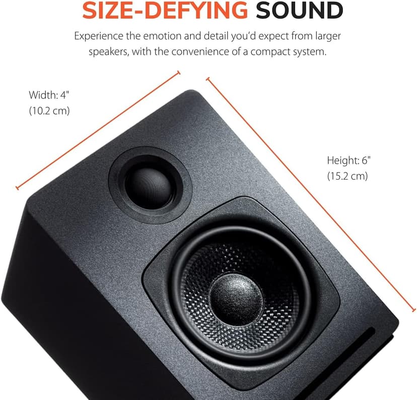 Audioengine A1 Wireless Computer Speakers - 60 W Bluetooth Desktop PC Computer Speakers - Gaming, Music and More