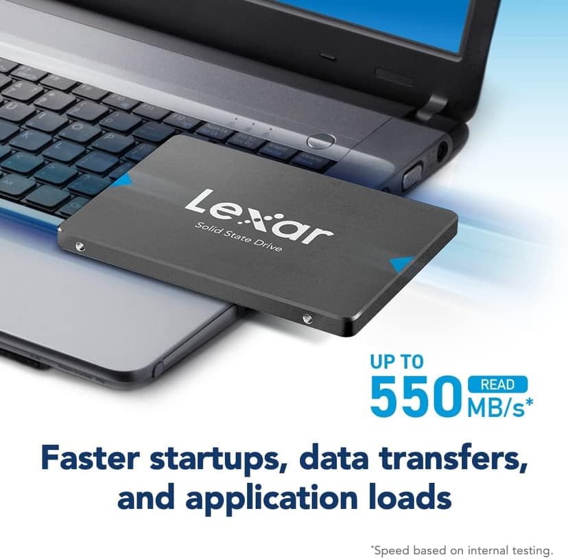 Lexar 480GB NQ100 SSD 2.5 Inch SATA III Internal Solid State Drive, Up to 550MB/s Read, Gray (LNQ100X480G-RNNNU)